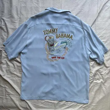 [ 00s ] TOMMY BAHAMA 실크 오픈 카라 셔츠 백 자수