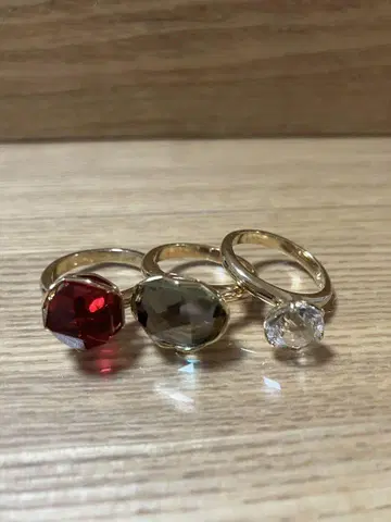 스와로브스키 반지 3연 사이즈 55