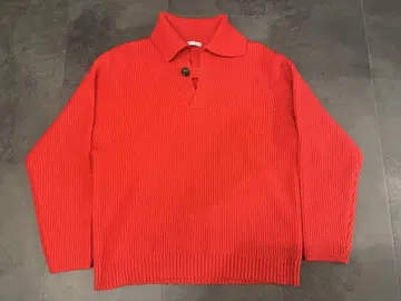 ZARA 니트 스키퍼 컬러 레드 XL