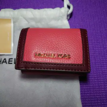 MICHAEL KORS 3단 폴더형 지갑 핑크/보르도