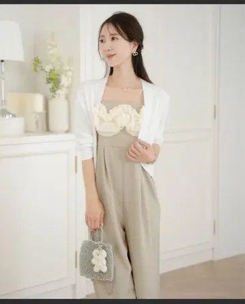 튤 프릴 넉넉한 멜빵바지 le reve vaniller