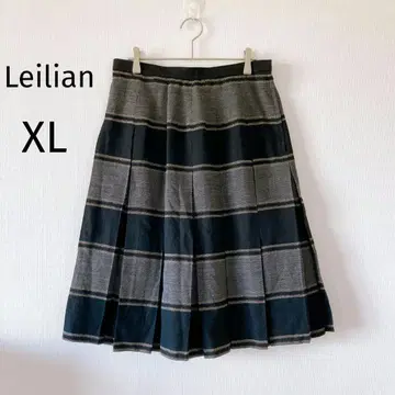 레리안 미디 스커트 플리츠 라메 블랙 XL 무릎 기장 4752