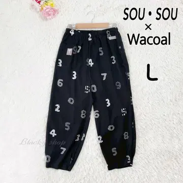 [미사용] 소우소우 x 와코루 룸웨어 팬츠 8부 기장 다카시마 치지미 L