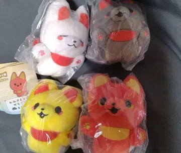 카미사마 여우와 샐러리맨 봉제 인형 4종 풀컴프 세트 시로 쿠로 베니