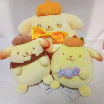 산리오 캐릭터즈 폼폼푸딩 봉제 인형 3점 마슈마루무, 로마큥