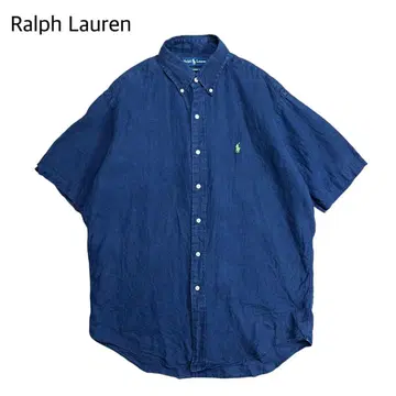 Ralph Lauren 린넨 셔츠 반팔 네이비 M