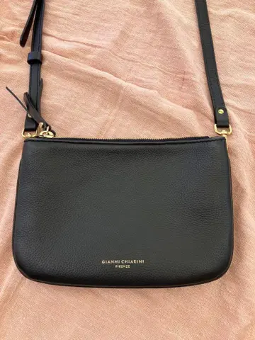 GIANNI CHIARINI 2연 가죽 숄더백 블랙