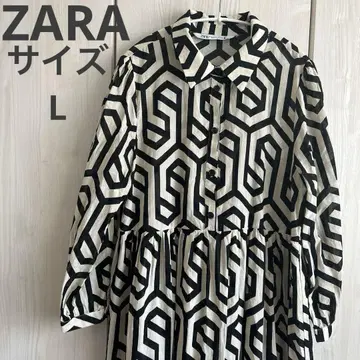 새상품급 ZARA 자라 롱 원피스 올 패턴 티어드 다다 패턴 드레스 L
