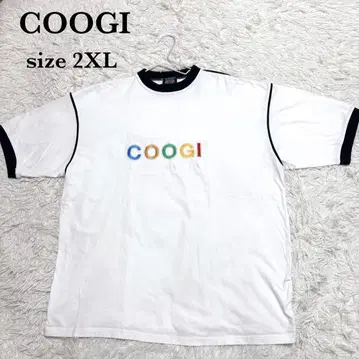 90s COOGI 링거 티셔츠 사이즈 2XL 빅 로고 자수 파이핑