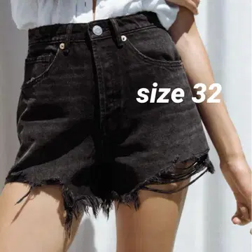 ZARA 하이라이즈 데님 숏팬츠 32