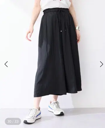 네이비 와이드 팬츠 허리 리본 포함