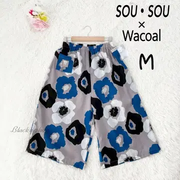 [미사용] 소우소우 x 와코루 룸웨어 가우초 팬츠 꽃무늬 M
