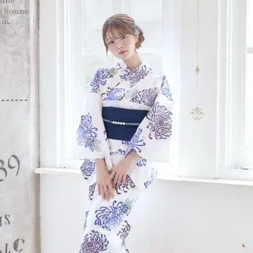새 상품 유카타 세트 여성용 유카타 성인 흰색 보라색 Y5-26