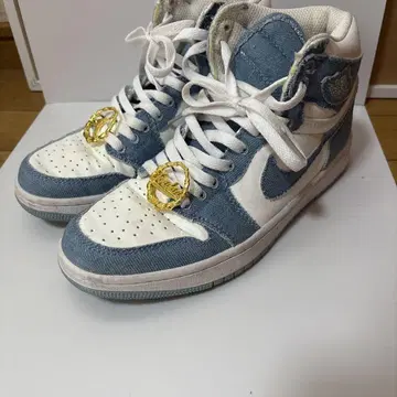 Air Jordan 데님/화이트 스니커즈 하이컷