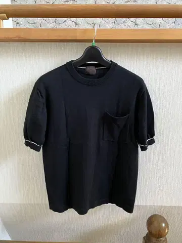 멋진 고급 남성용 M 다케오 키쿠치 블랙 코튼 반팔 썸머 니트 탑 2