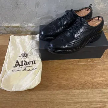 Alden 97531 8.5D 블랙 롱 윙팁 가죽 신발