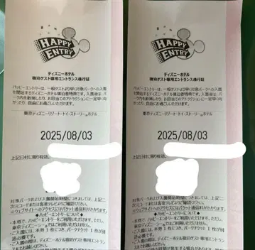 디즈니 해피 엔트리 2매