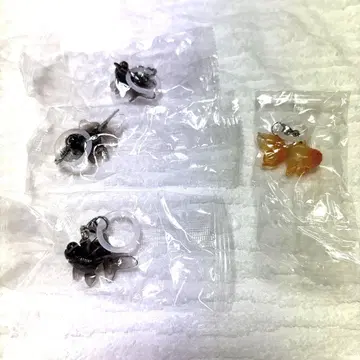 비 내리는 하늘 금붕어 메지루시 액세서리 가챠 데메킨 슈킨 세트