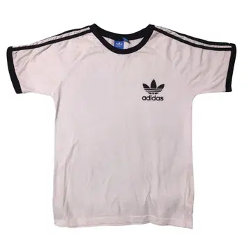 00년대 adidas 링거 티셔츠 펠트 로고 화이트 블랙