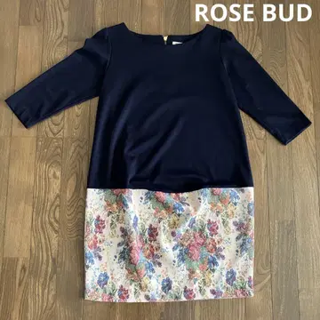 ROSEBUD 로즈버드 새상품 꽃무늬 절개 원피스 네이비 세레모니 고급