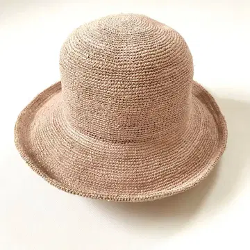 [미품] 이시다 제모 라피아 100% 일본제 핑크 베이지 접을 수 있음