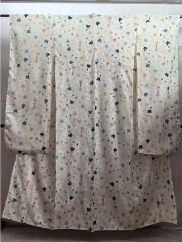 레이스 후리소데 나비와 꽃무늬 단품 기모노 성인식
