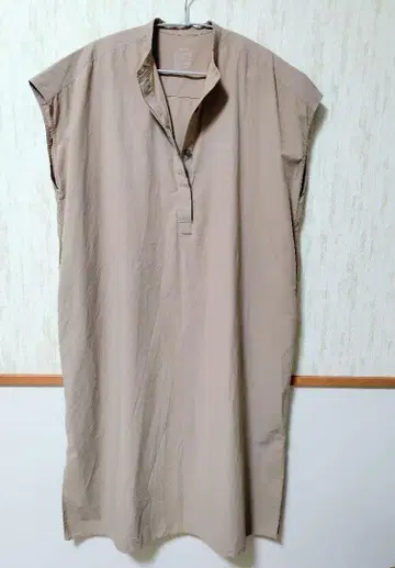 MUJI 셔츠 원피스 프렌치 슬리브 롱 기장 ONESIZE