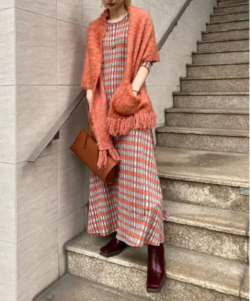 Ameri 아메리 DEKOBOKO CHECK RELAX DRESS