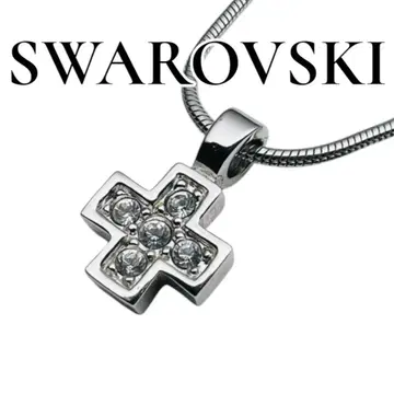 [컨디션 최상] SWAROVSKI 목걸이 크로스 펜던트 큐빅