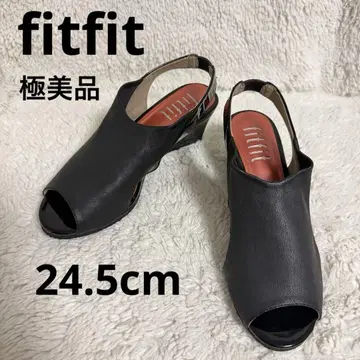 컨디션 최상 fitfit 백 스트랩 샌들 가죽 블랙 24.5cm