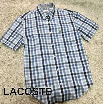 [여름 분위기] LACOSTE 라코스테 반팔 셔츠 체크 38 사이즈