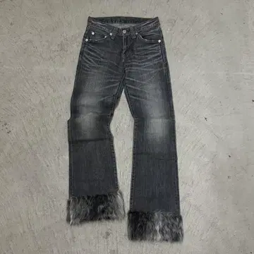아카이브 퍼 데님 블랙 데님 그런지 y2k goth