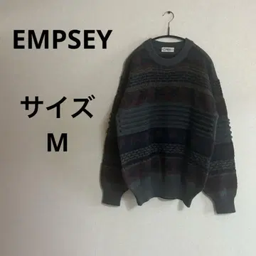 EMPSEY 남성용 니트 그레이 계열 패턴 짜임