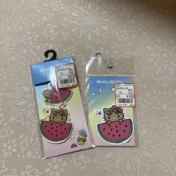 헬로키티 아크릴 키링 스티커 햇볕에 탄 키티 수박 아베일