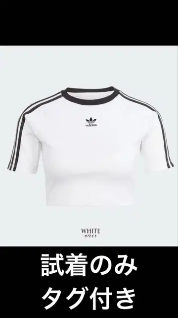 adidas 크롭 T셔츠 화이트 S 사이즈