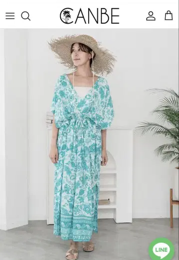 Canbe 라우트 블루 카프탄 원피스 M/L