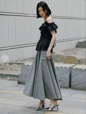 [ FRAY I.D | Dickies ] 치노 플레어 스커트