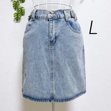 아이몬 데님 타이트 스커트 L 라이트 블루 숏 기장 미니 기장 타이트