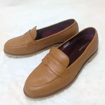 [새상품급] 허시파피 여성용 브라운 가죽 로퍼 24cm EE