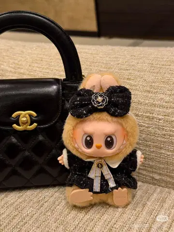 최저가 labubu 라부부 블랙 쉬폰 드레스  인형옷