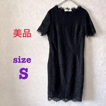 [ 새상품급 ] 레이스 블랙 반팔 원피스 S 파티 결혼식
