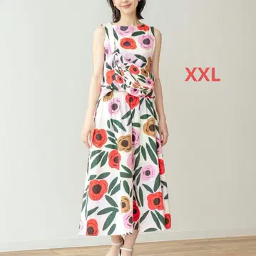 미사용 XXL 유니클로 마리메꼬 탱크탑 린넨 블렌드 스커트