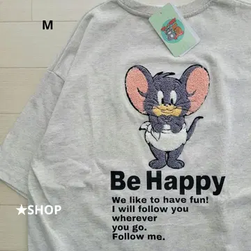 톰과 제리 태피 사가라 자수 반팔 티셔츠 M