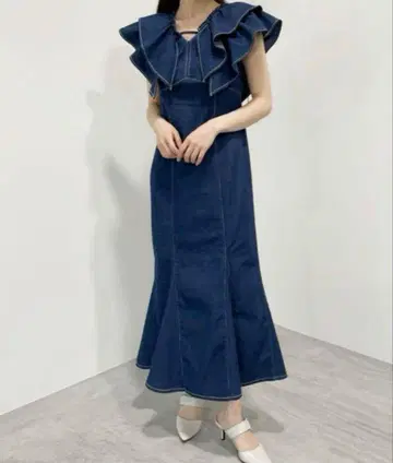 LILLIAN CARAT 프릴 데님 원피스
