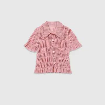 RONE PARC Shirring sheer shirt