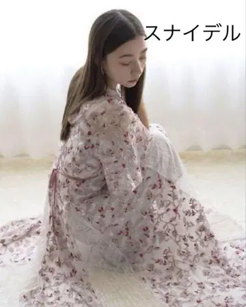 꽃무늬 자수 레이스 롱 원피스
