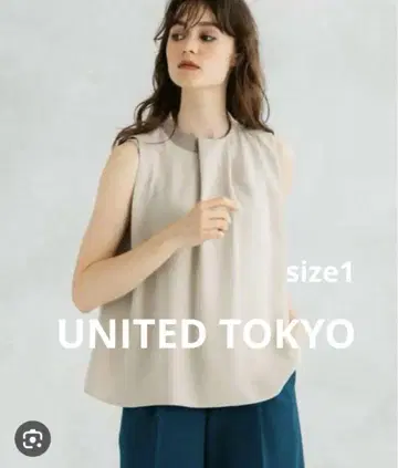 유나이티드 도쿄 턱넥 슬리브리스 블라우스 size1 M.L