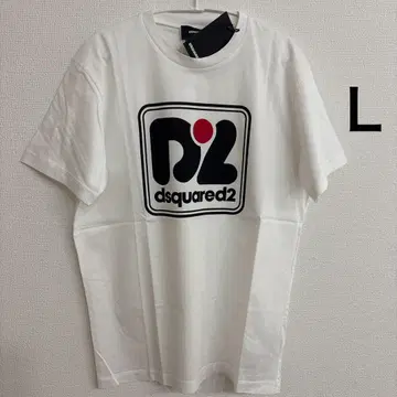 화이트 L 사이즈 DSQUARED2 D2 로고 티셔츠