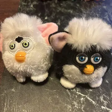 퍼비 스타일 봉제인형 화이트 블랙 세트