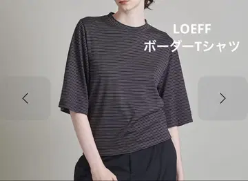 LOEFF 보더 5분 소매 울 T셔츠